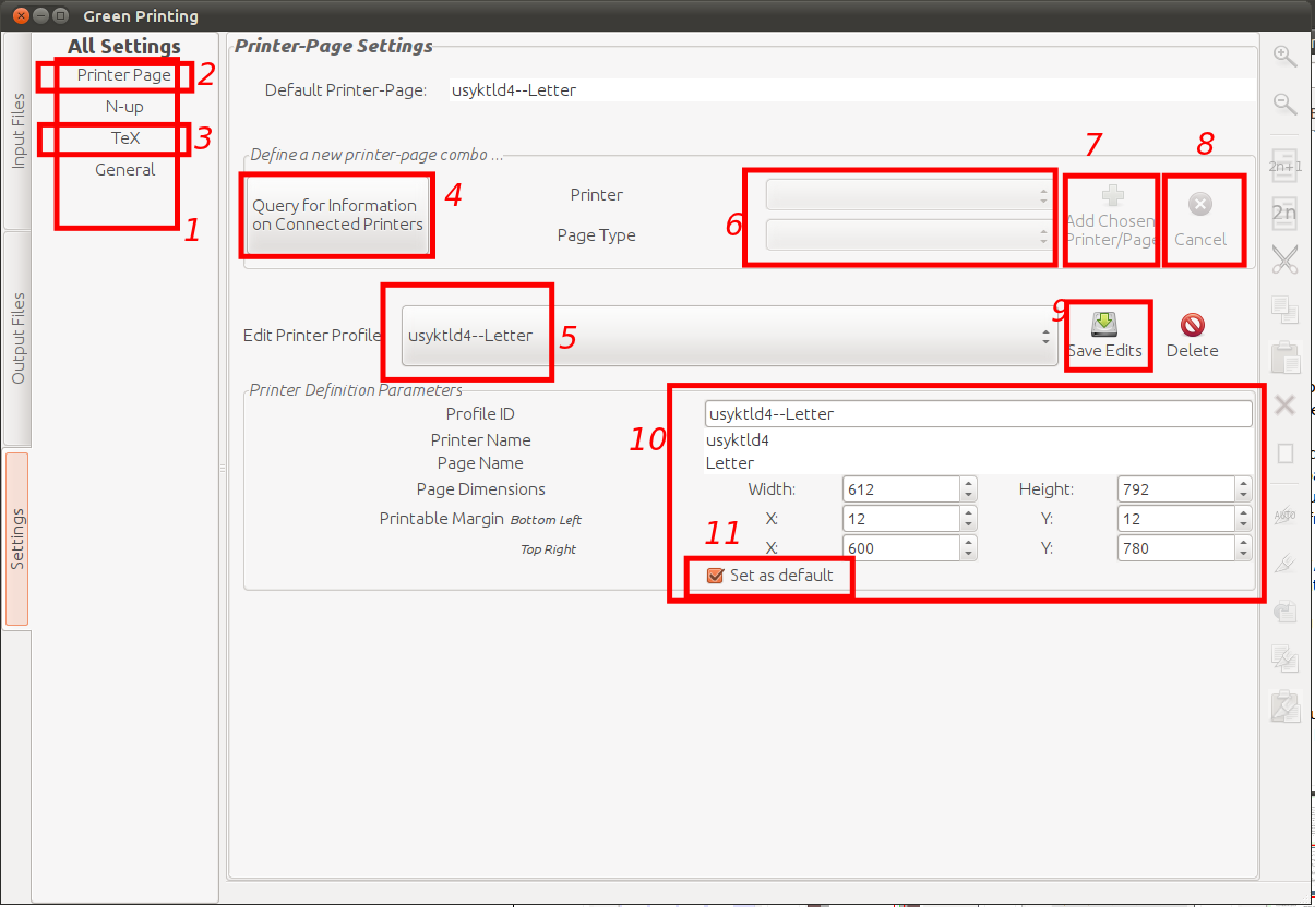 Main Window -- Settings